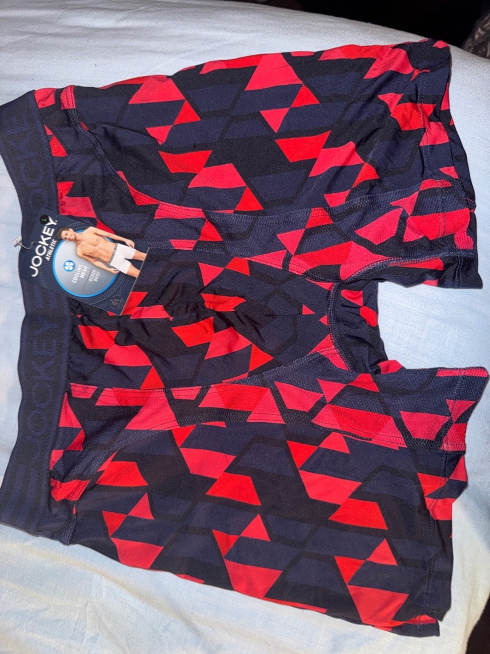Jockey Red & Navy Geometric Performance Boxer Briefs